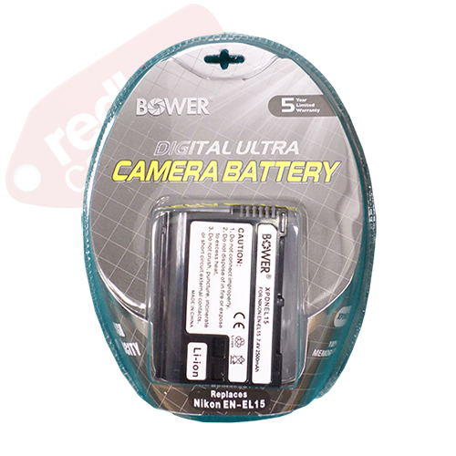 BOWER Replacement High Capacity 2500 mAh Digital Ultra Nikon EN-EL15 Battery