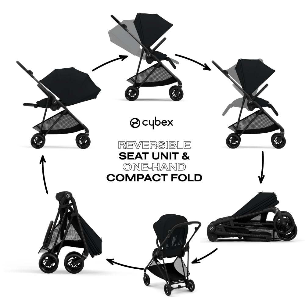 CYBEX Melio Carbon 3 Stroller Lightweight Compact One Hand