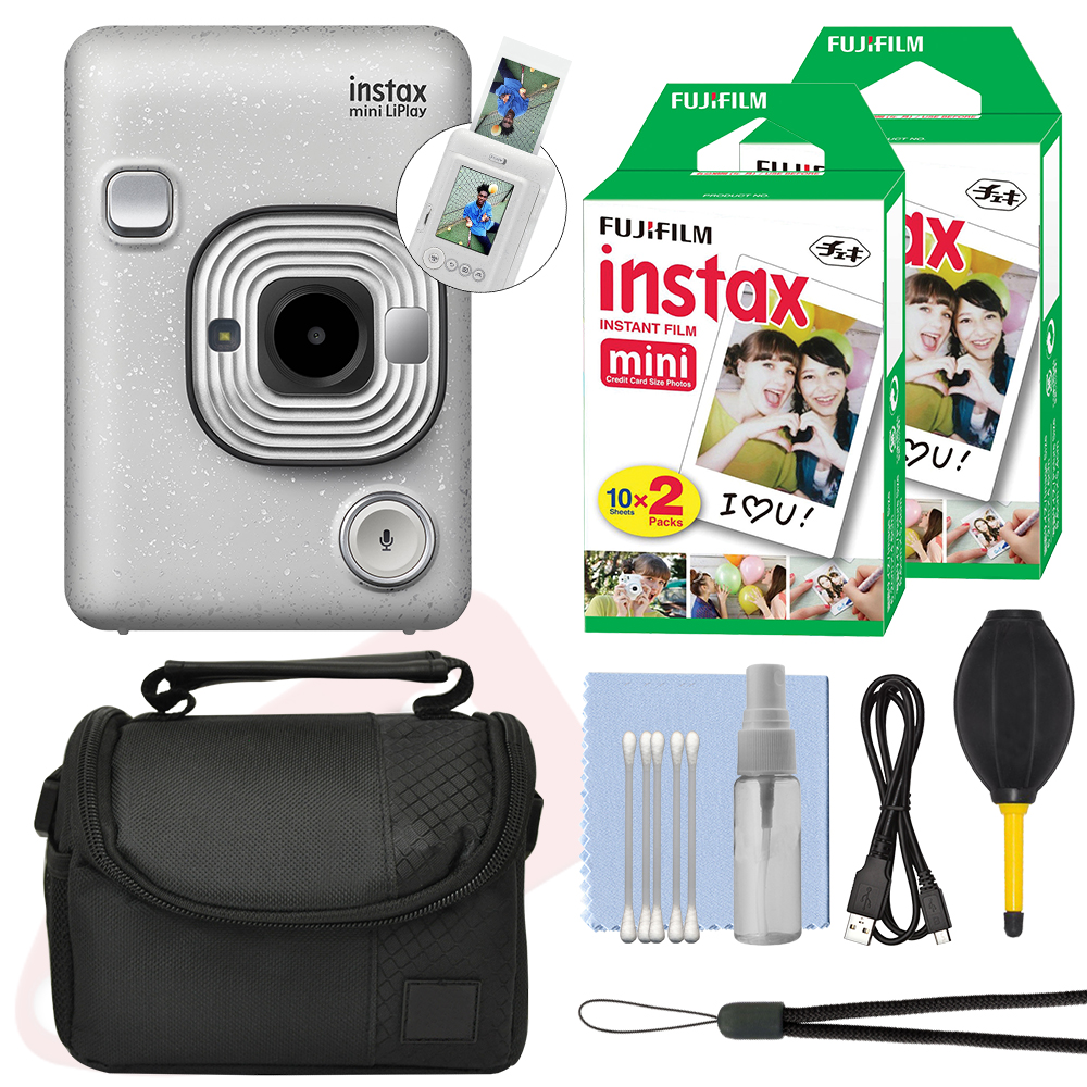 Fujifilm Instax Mini LiPlay Instant Camera Stone White + 40 Film