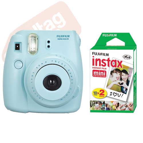 Fuji Instax Mini 8 Fujifilm Instant Film Camera Blue + 20 Sheets Instant  Film