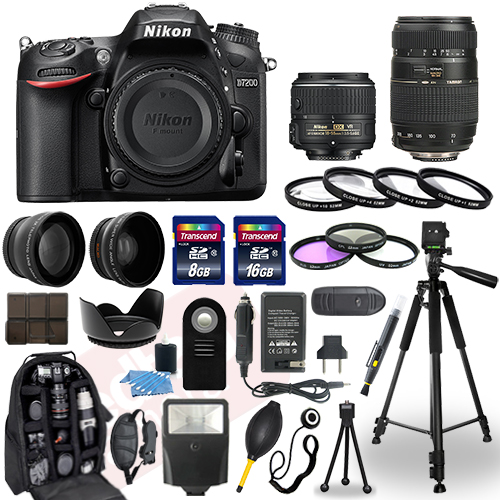 Nikon D7200 Digital Camera + 18-55mm + 70-300mm + 30 Piece Accessory ...