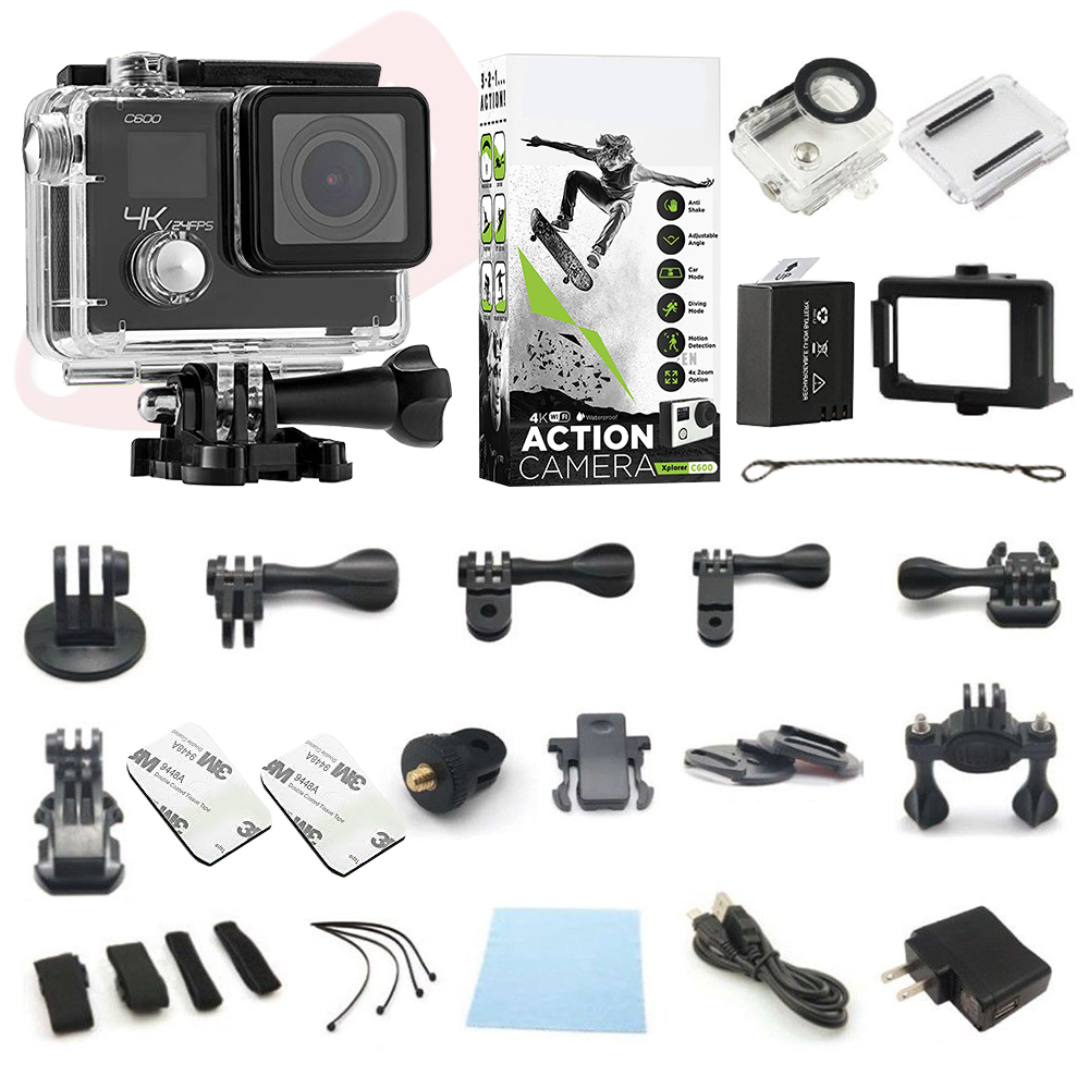 4k Sports Action Camera Dual Screen Ultra Hd Dv 16mp Camcorder Accessory Bundle Ebay